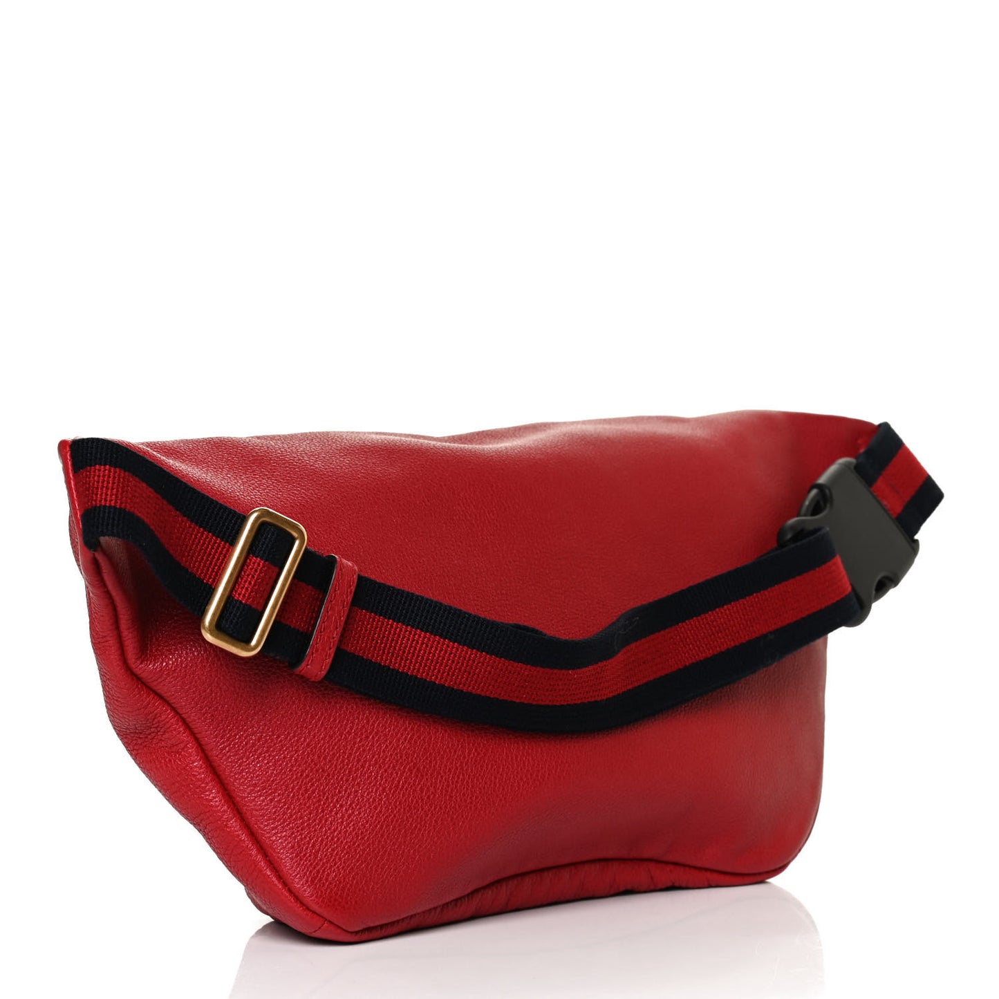 Grained Calfskin Logo Belt Bag Hibiscus Red