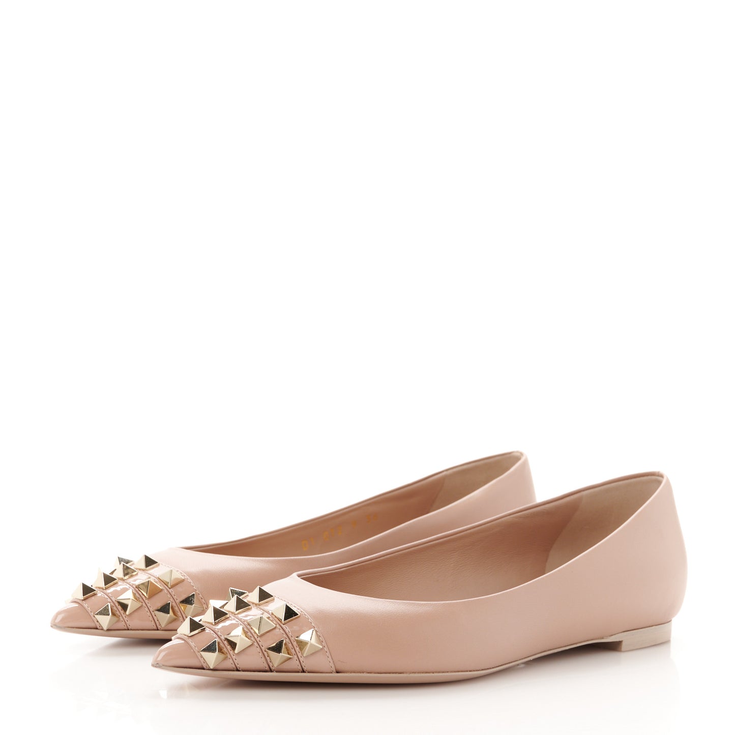 Nappa Rockstud Alcove Ballerina Flats 36 Rose