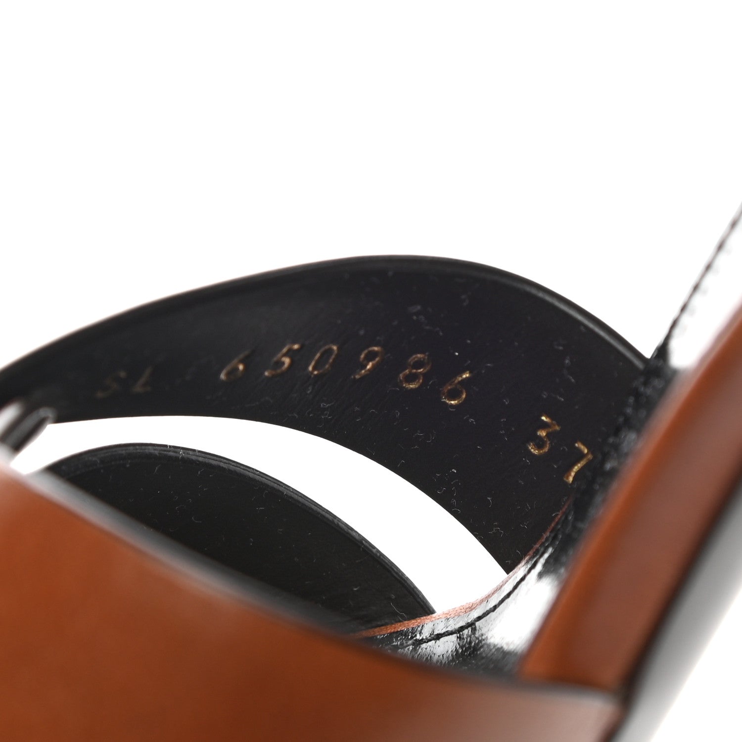 Saint Laurent Calfskin Tribute 85 Slide Sandals 37 Amber 8 of 9