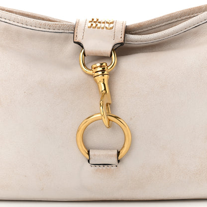 Miu Miu Nappa Old Hook Shoulder Bag Sabbia White 7 of 13