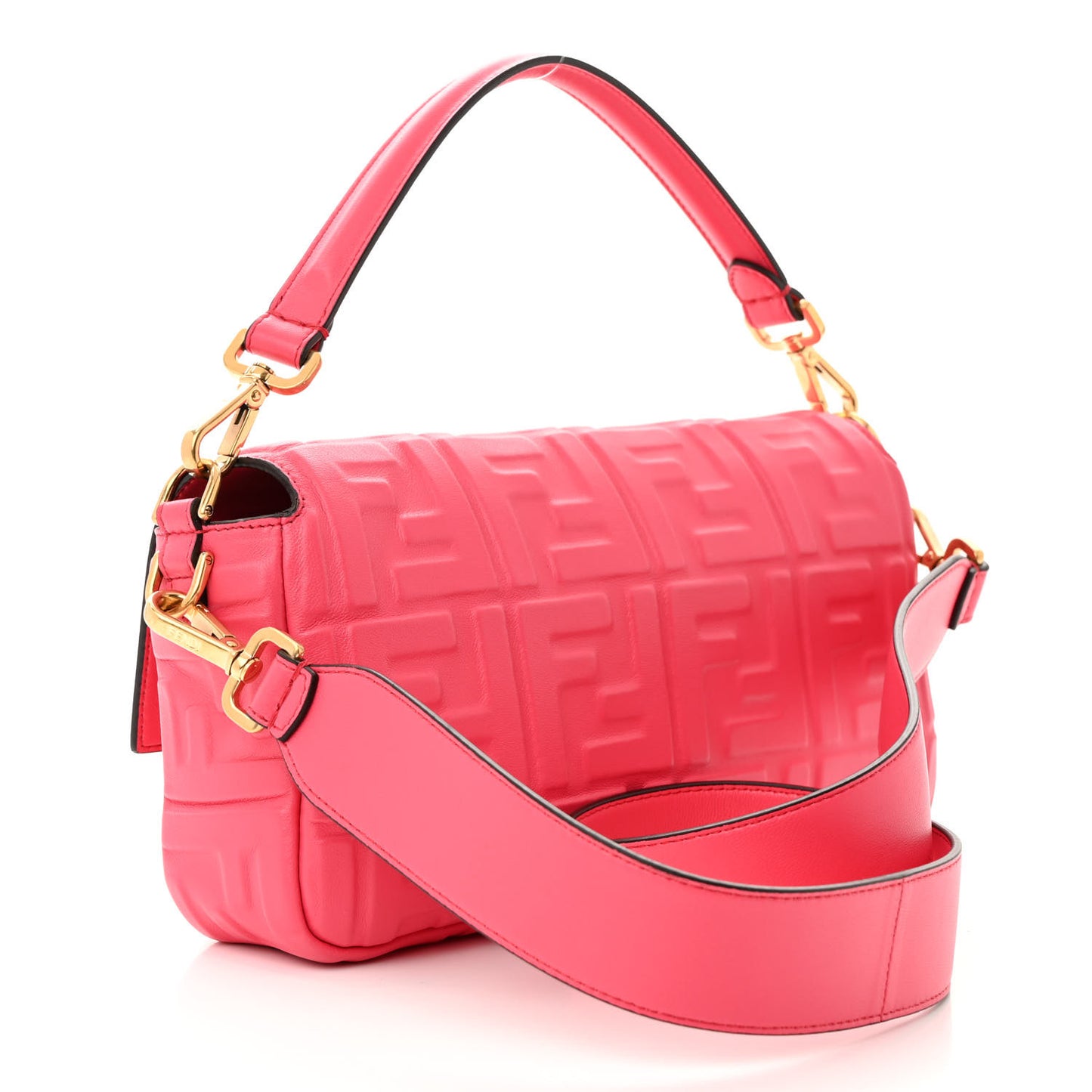 Nappa FF 1974 Embossed Baguette Lampone