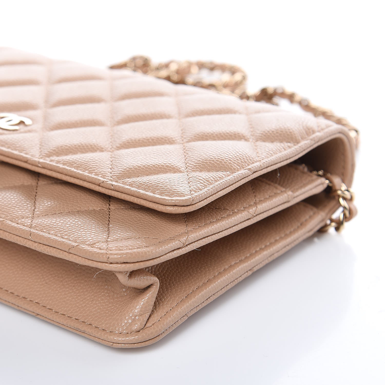 Chanel Caviar Quilted Wallet On Chain WOC Beige 11 of 13