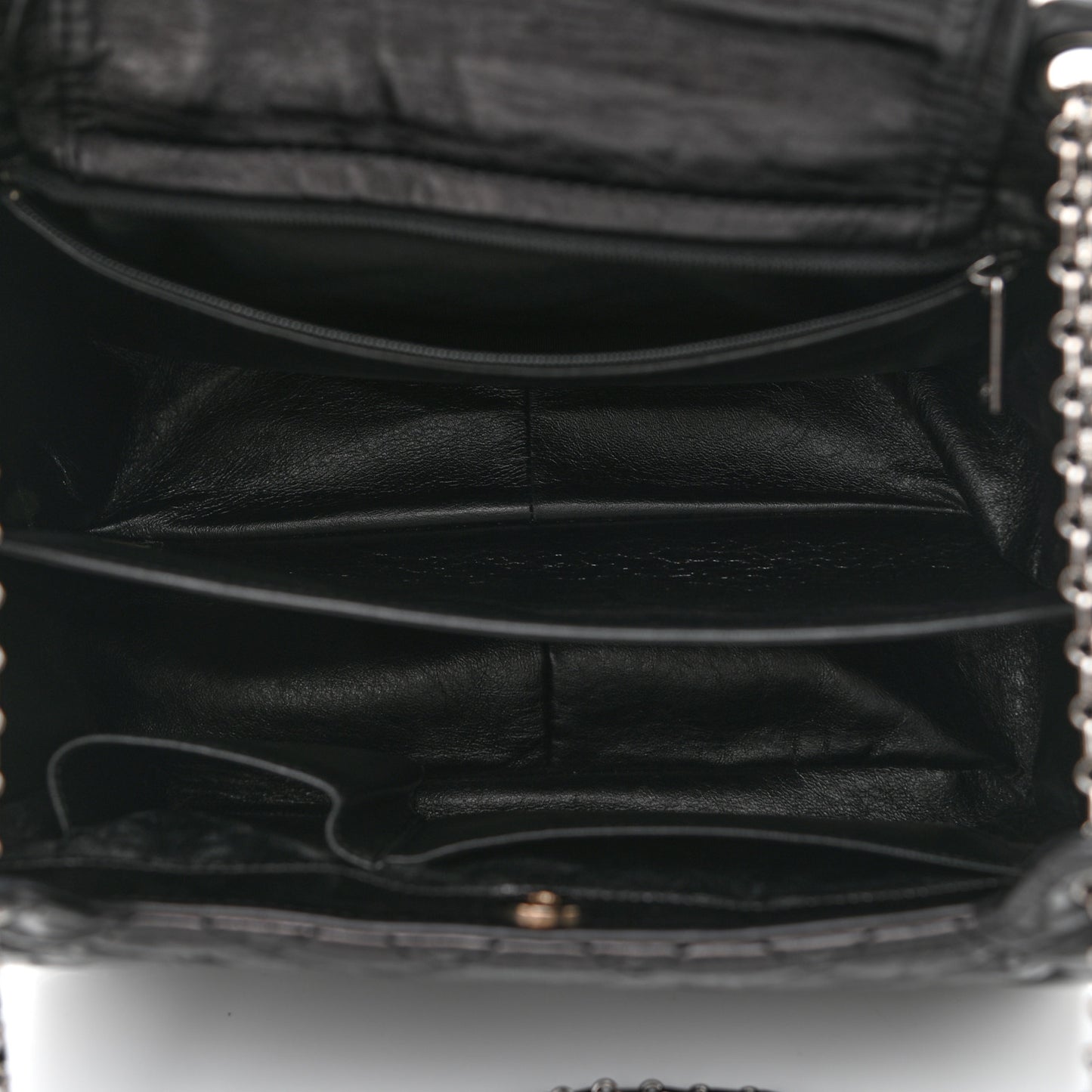 Metallic Aged Calfskin Quilted Reissue 2.55 Accordion Flap Black