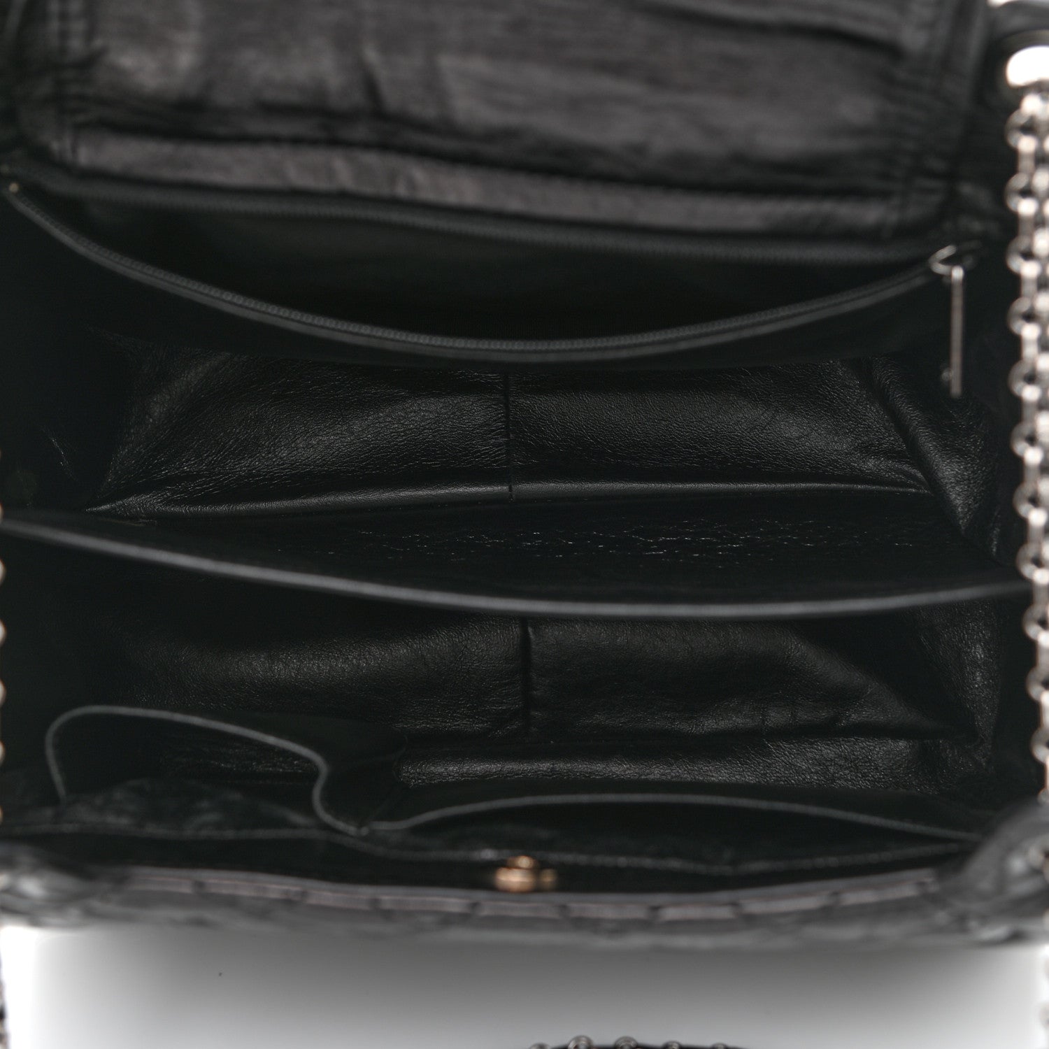 Chanel Metallic Aged Calfskin Quilted Reissue 2.55 Accordion Flap Black 5 of 11