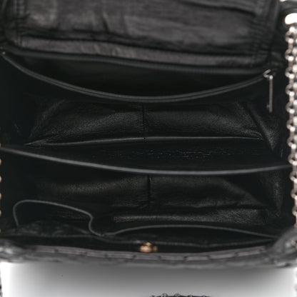 Chanel Metallic Aged Calfskin Quilted Reissue 2.55 Accordion Flap Black 5 of 11