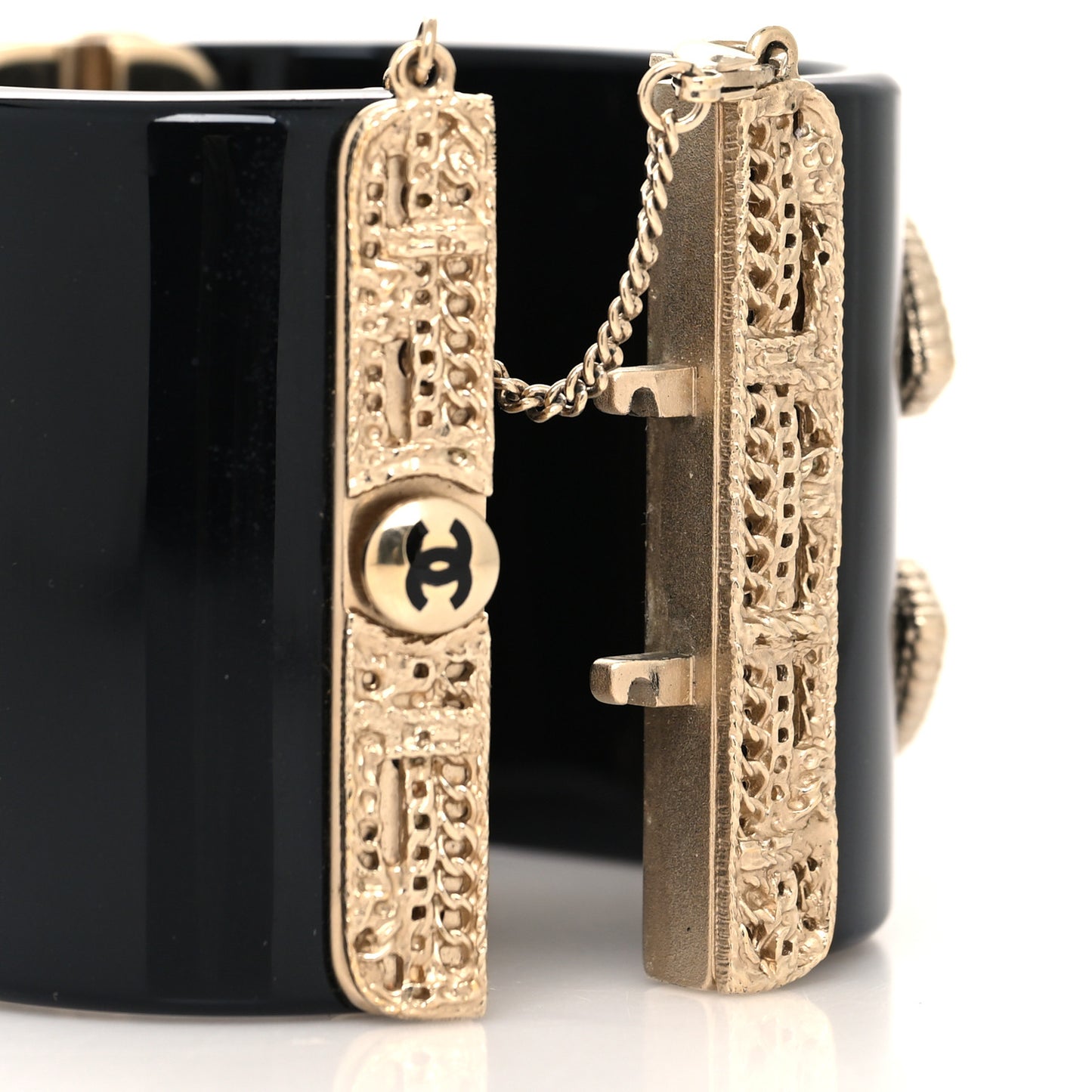 Resin Tweed Effect CC Cuff Black