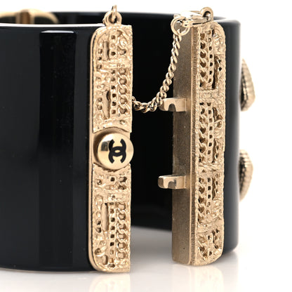 Chanel Resin Tweed Effect CC Cuff Black 4 of 4