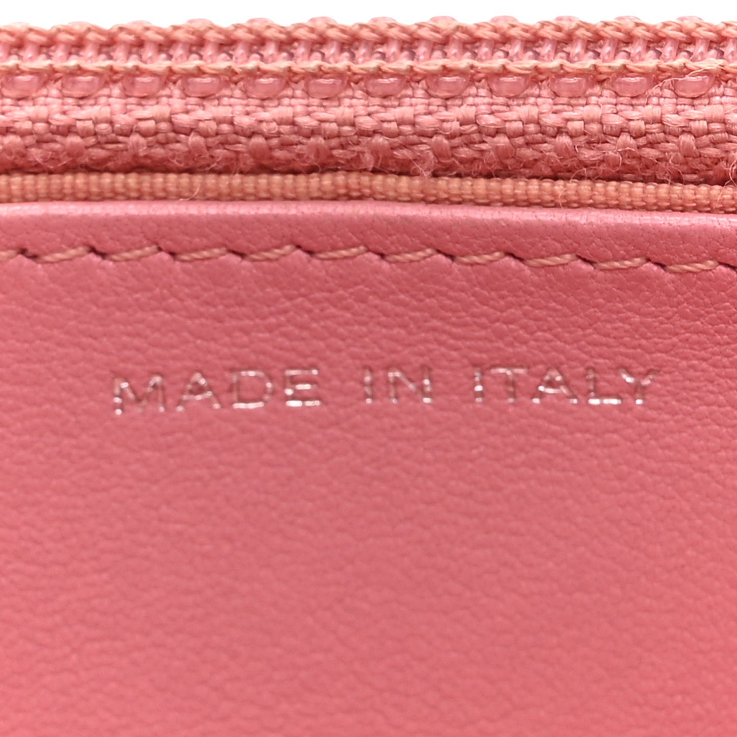 Lambskin Quilted CC Crossing Wallet On Chain WOC Pink