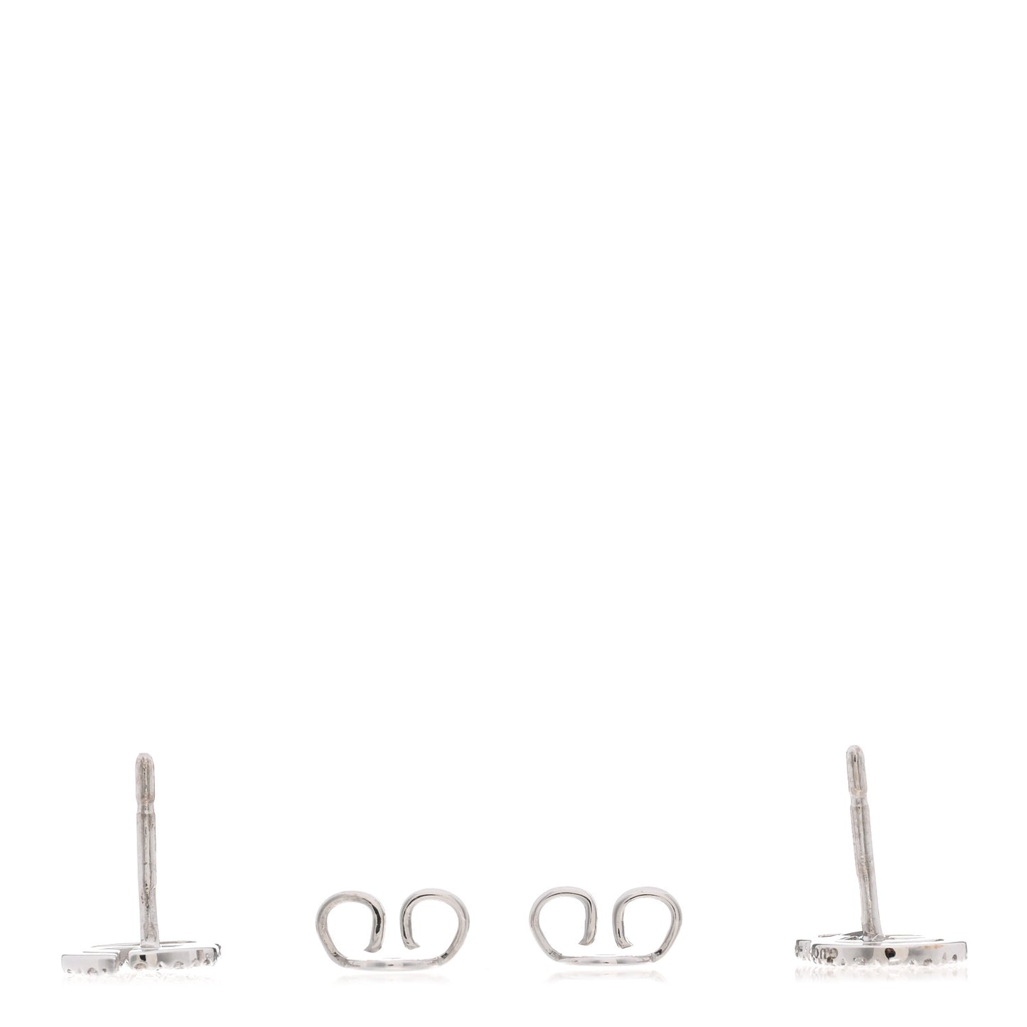 18K White Gold Diamond Mini Running G Earrings
