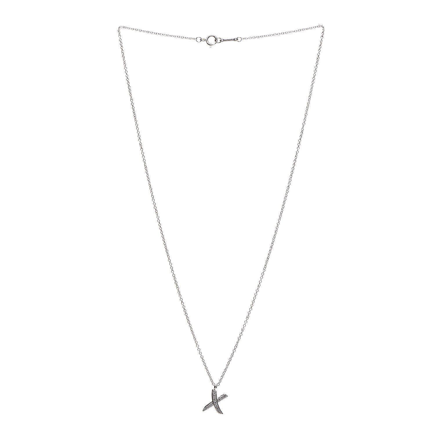 Tiffany 18K White Gold Diamond Paloma Picasso Graffiti X Pendant Necklace 3 of 7