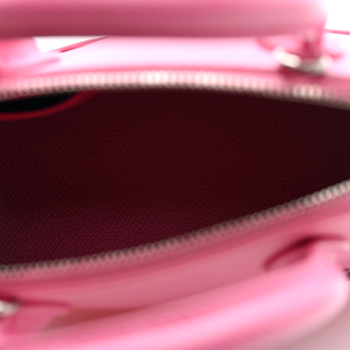 Signature Grained Calfskin Logo XXS Ville Top Handle Bag Rose Bubblegum Black