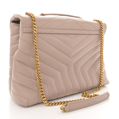 Saint Laurent Calfskin Y Quilted Monogram Medium Loulou Chain Satchel Light Natural 3 of 13