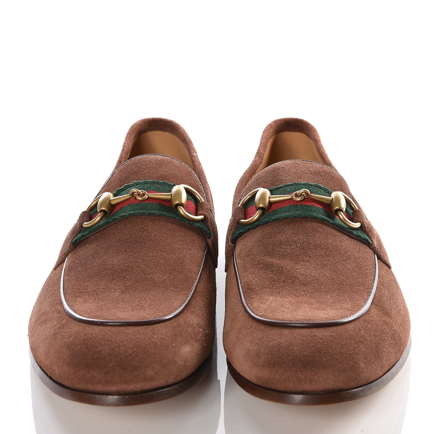 Gucci Suede Web Mens Horsebit Loafers 7 Brown 3 of 12