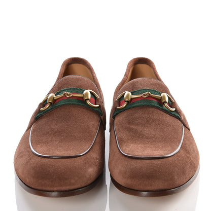 Gucci Suede Web Mens Horsebit Loafers 7 Brown 3 of 12