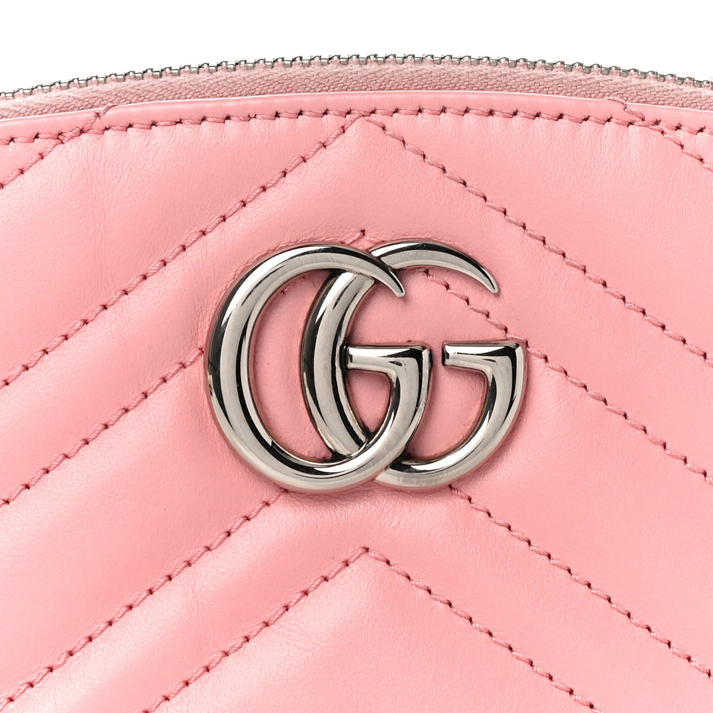 Calfskin Matelasse GG Marmont Pouch Cosmetic Case Wild Rose