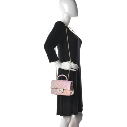 Chanel Lambskin Quilted Ombre Mini Top Handle Rectangular Flap Pink Multicolor 2 of 11