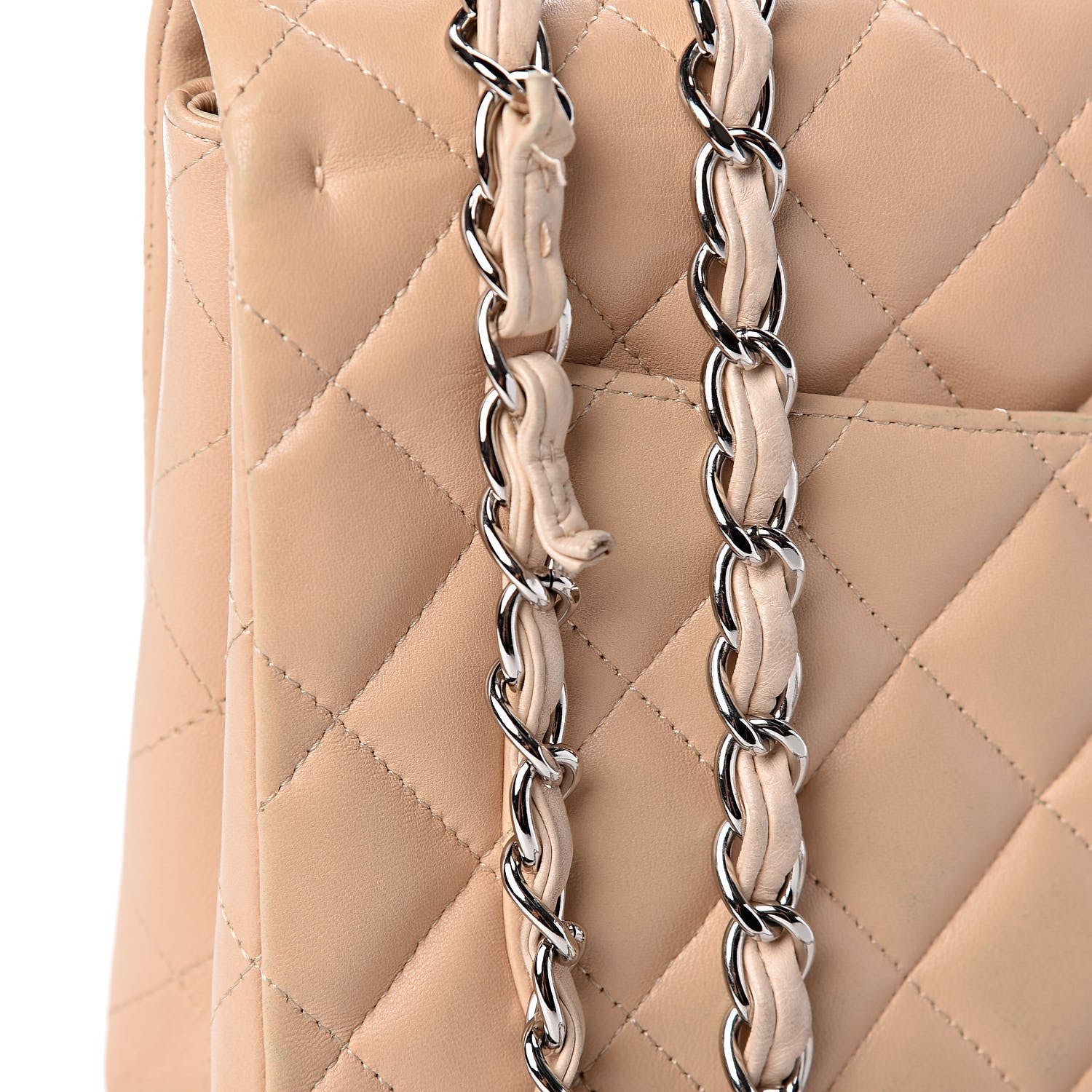 Chanel Lambskin Quilted Jumbo Single Flap Beige Clair 9 of 13