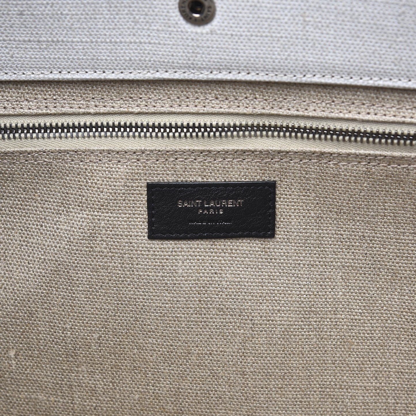 Linen Calfskin Rive Gauche Tote Optic White