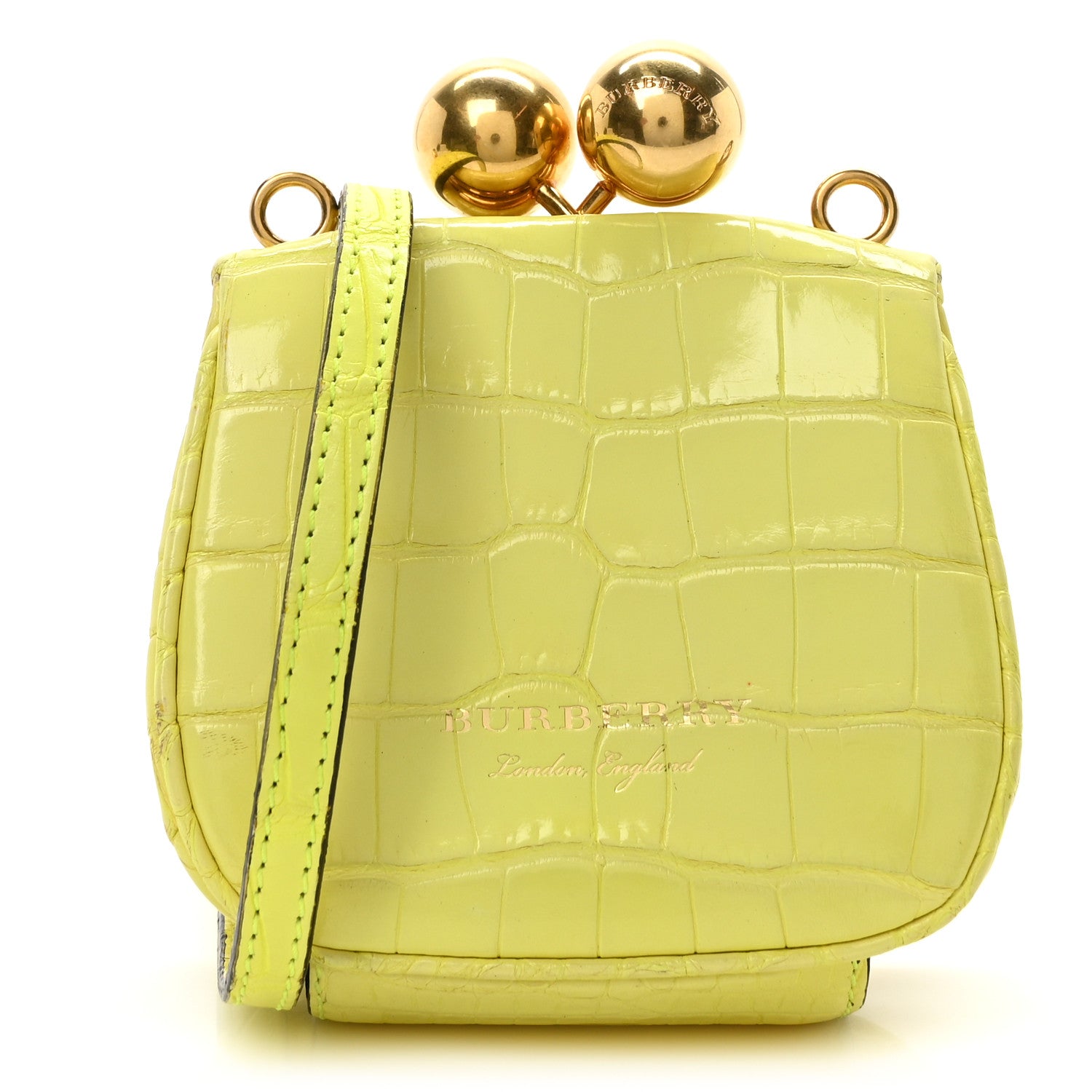 Burberry Alligator Mini Frame Bag Neon Yellow 1 of 11