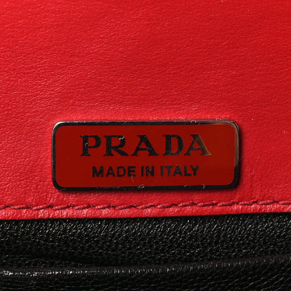 Prada City Calfskin Saffiano Crystal Cahier Bag Fuoco Black 6 of 8