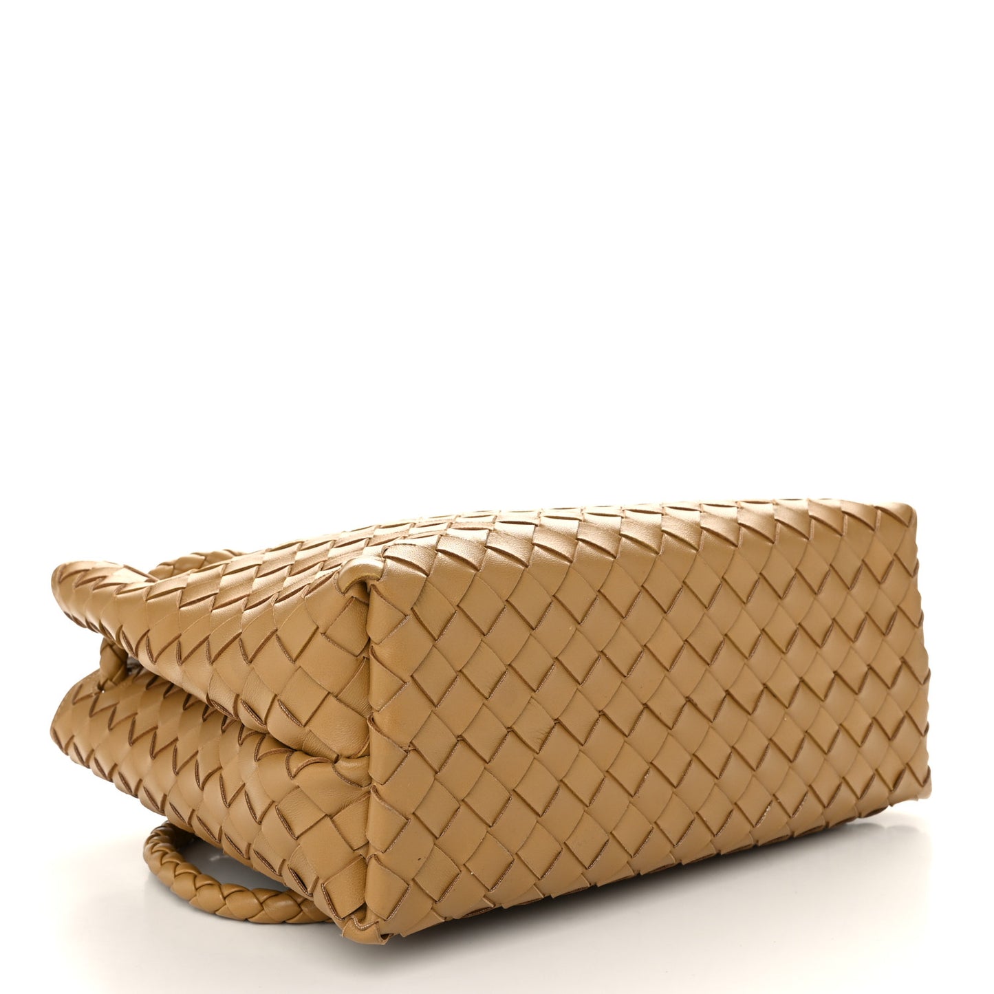 Nappa Intrecciato Medium Andiamo Shoulder Bag Dark Praline