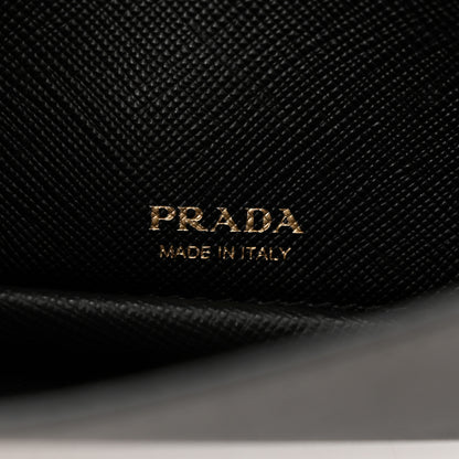 Prada Saffiano Metal Phone Wristlet Crossbody Wallet Black 6 of 10