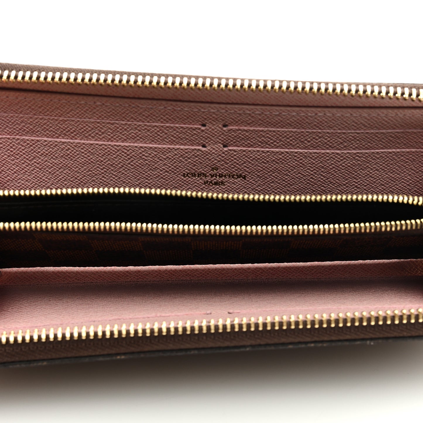 Damier Ebene Clemence Wallet Rose Ballerine