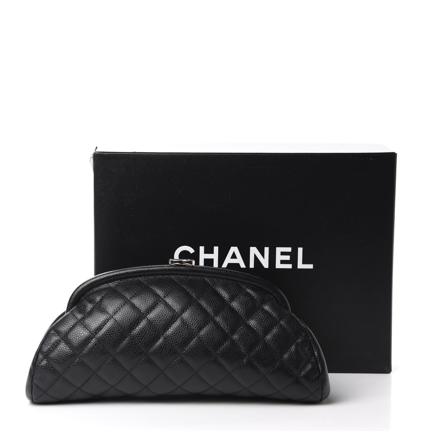 Caviar Quilted Timeless Clutch Black