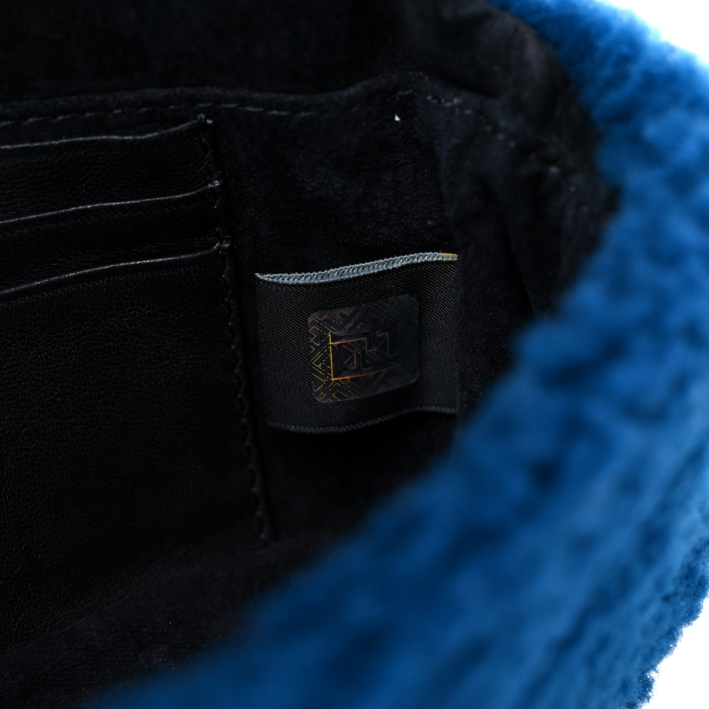 Shearling Nappa Mini Be Baguette Shoulder Bag Blue Black