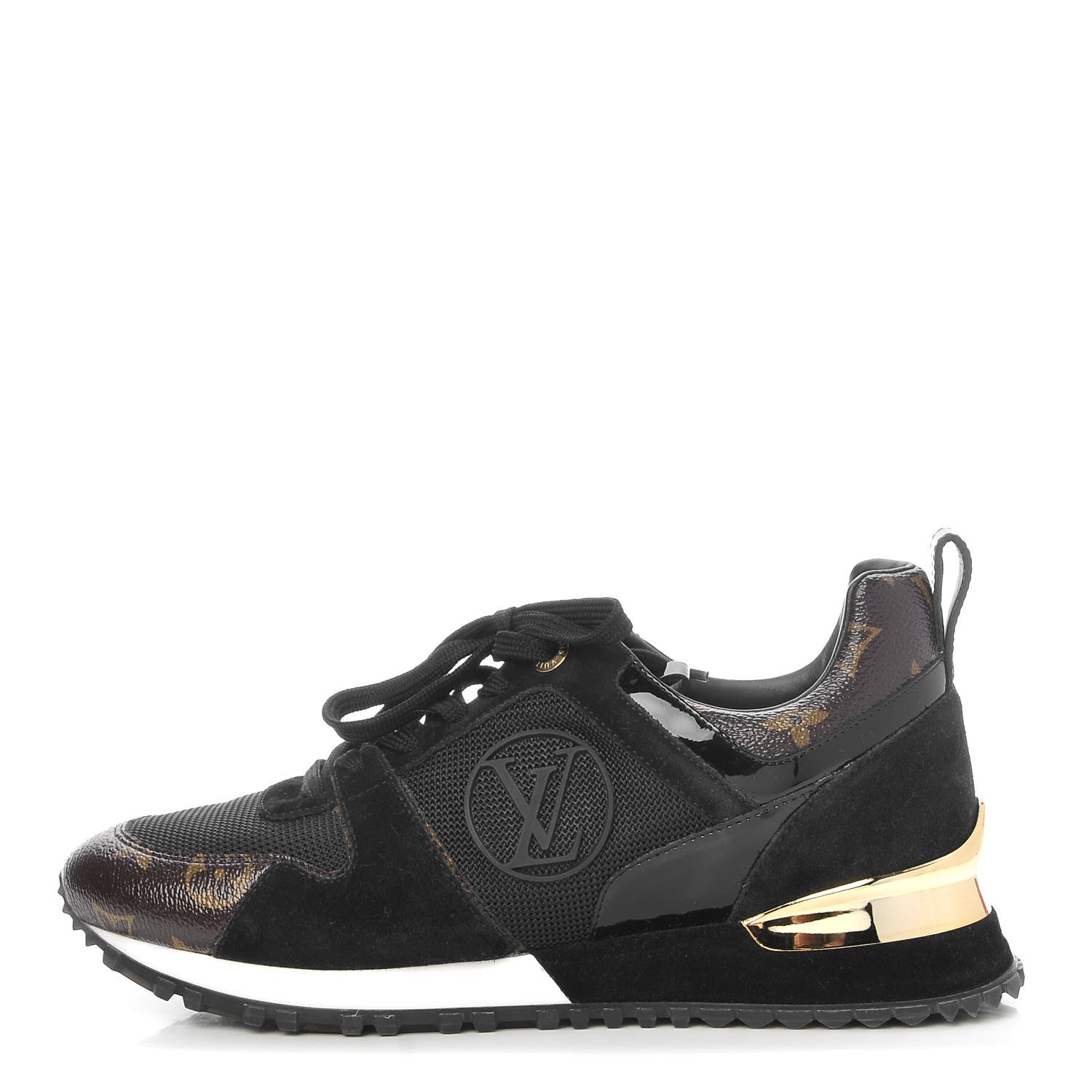 Louis Vuitton Suede Monogram Run Away Sneakers 37.5 Black 1 of 8