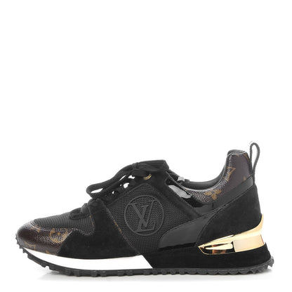 Louis Vuitton Suede Monogram Run Away Sneakers 37.5 Black 1 of 8