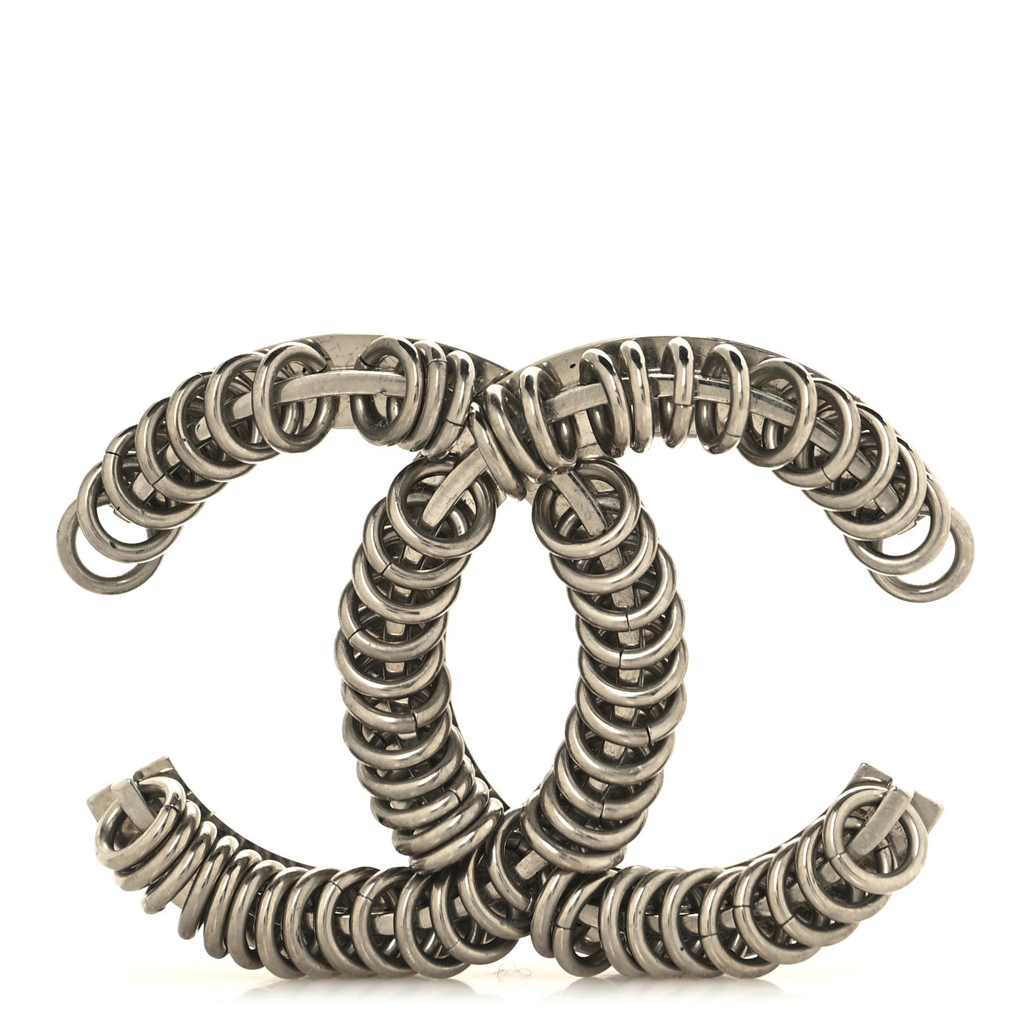 Metal CC Brooch Silver