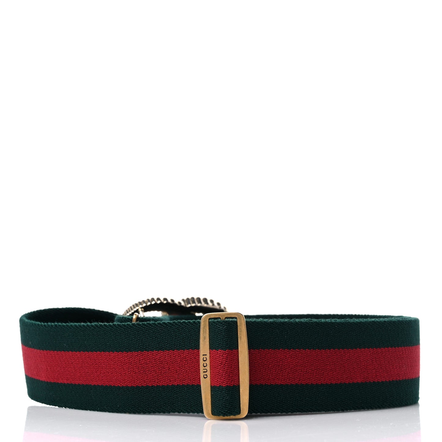 Canvas Torchon Double G Web Belt 90 36 Verde