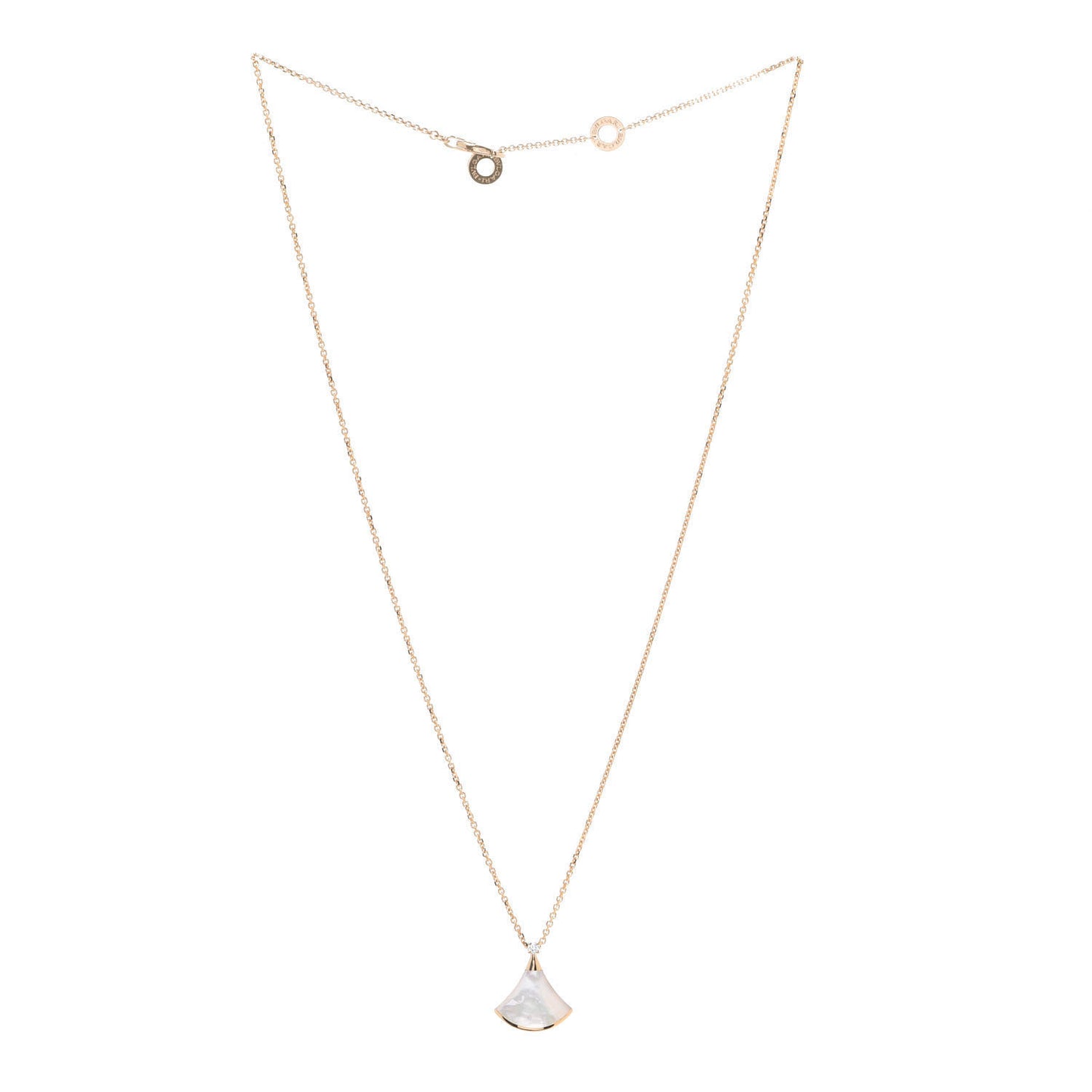 18K Yellow Gold Diamond Mother of Pearl Small Divas' Dream Pendant Necklace