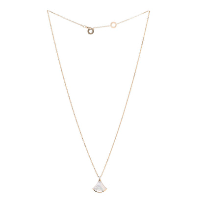 Bulgari 18K Yellow Gold Diamond Mother of Pearl Small Divas' Dream Pendant Necklace 3 of 8