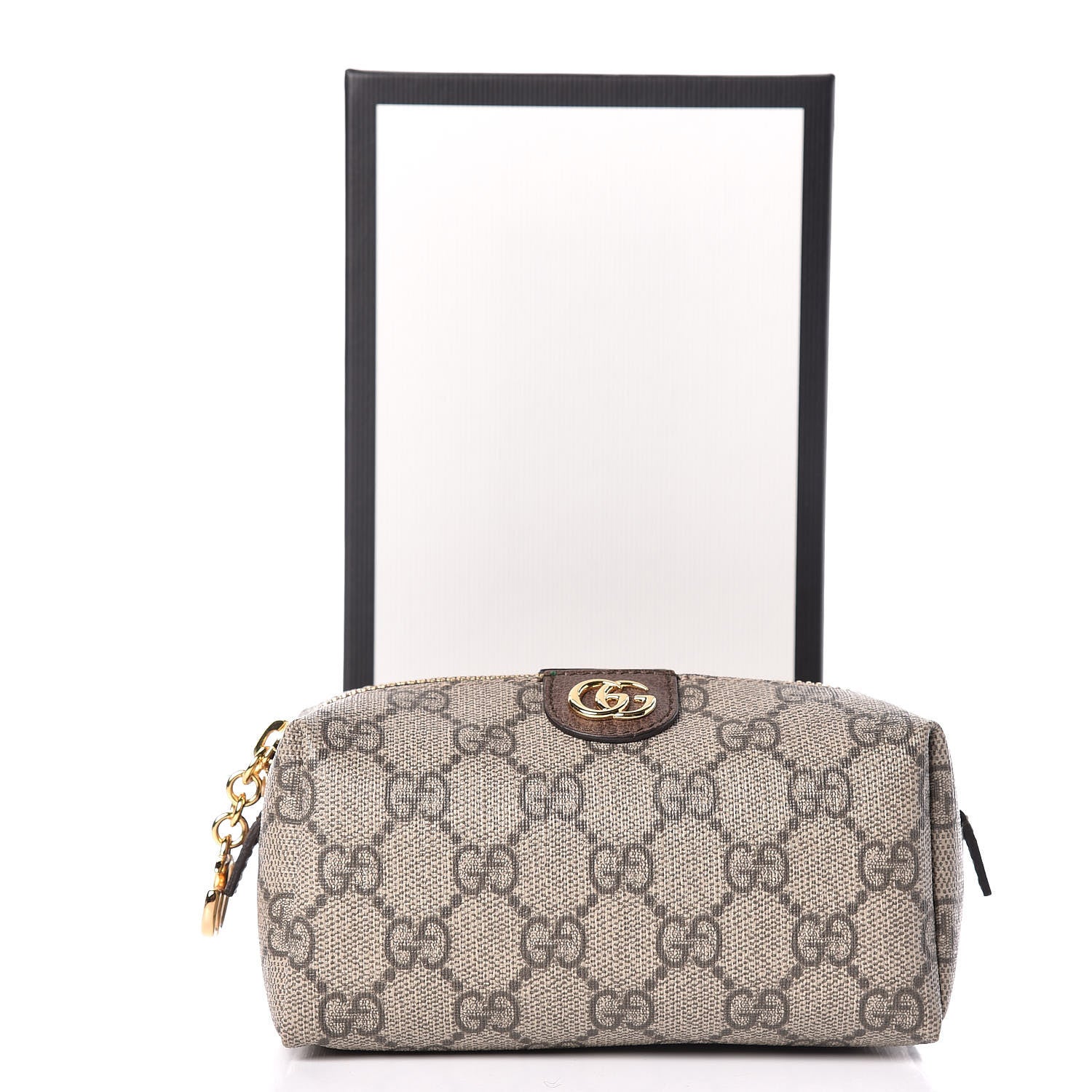 Gucci Soft GG Supreme Monogram Calfskin Small Ophidia Cosmetic Case Beige Ebony New Acero 8 of 8