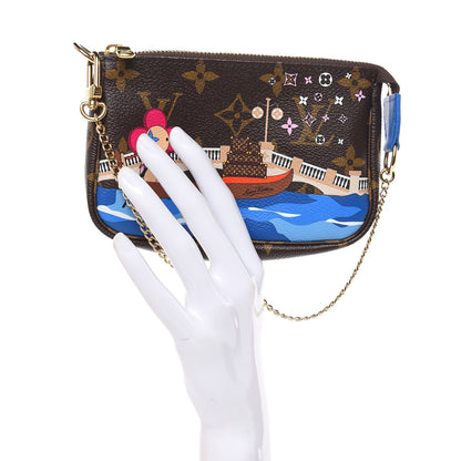 Louis Vuitton Monogram 2019 Christmas Animation Mini Venice Pochette Accessories Blue 2 of 8
