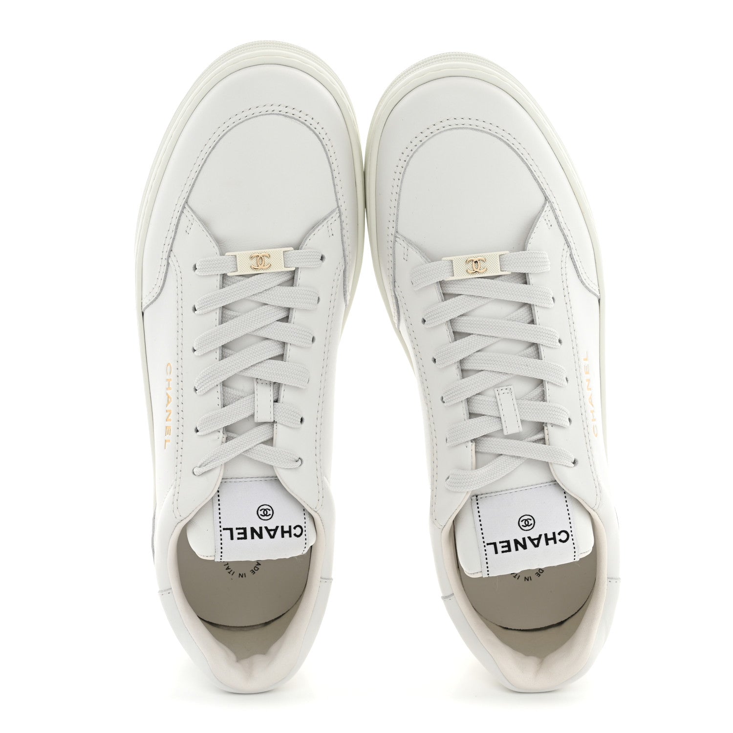 Chanel Calfskin Mens CC Sneakers 43 White 2 of 9