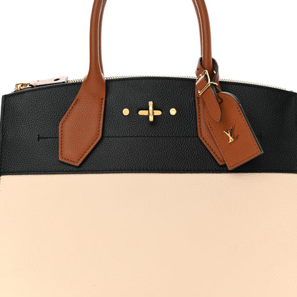 Louis Vuitton Taurillon City Steamer MM Black Caramel Creme 8 of 11