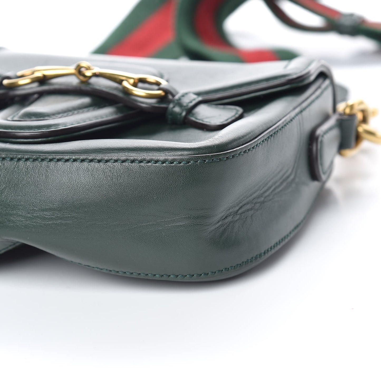 Calfskin Small Lady Web Shoulder Bag Green