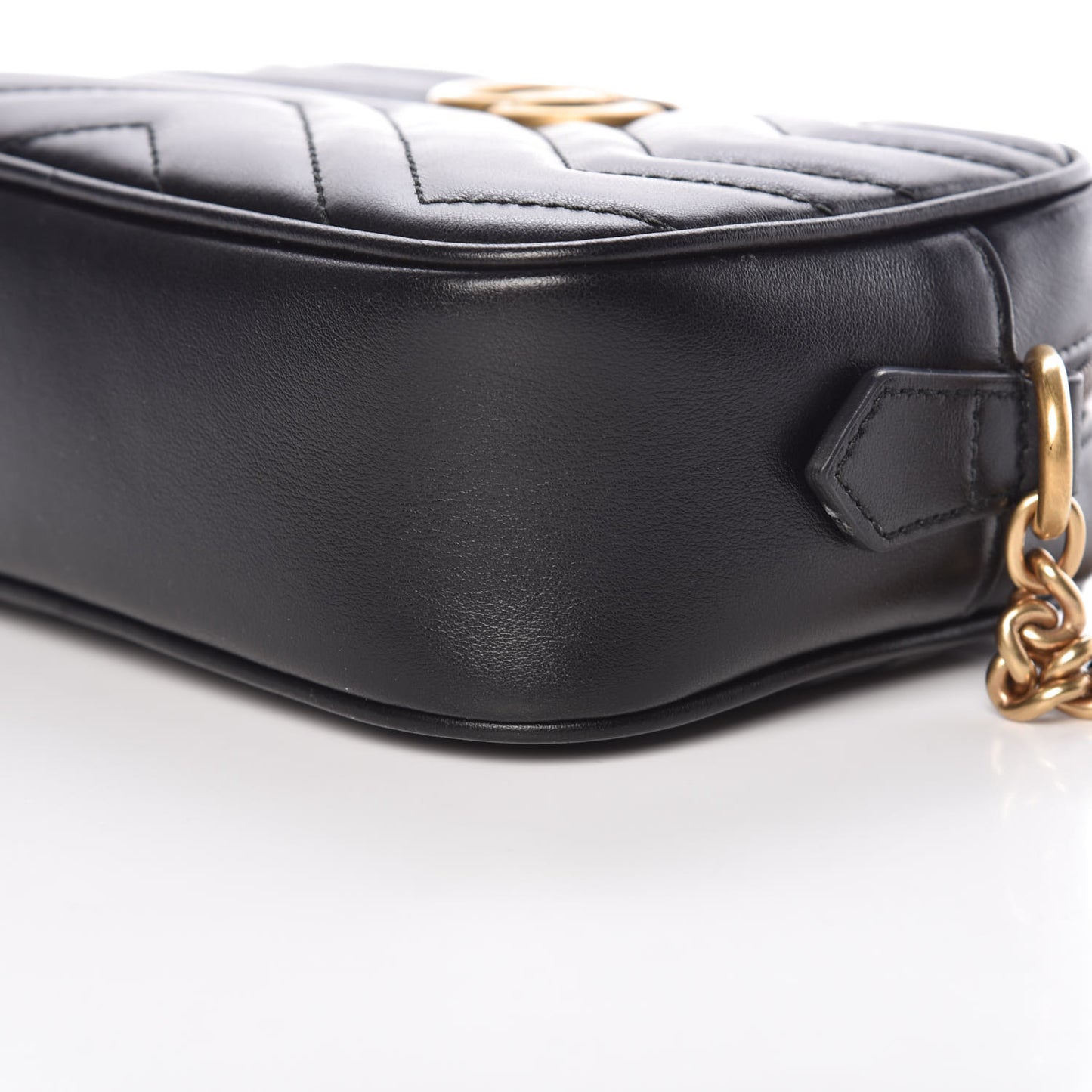 Calfskin Matelasse Mini GG Marmont Chain Shoulder Bag Black
