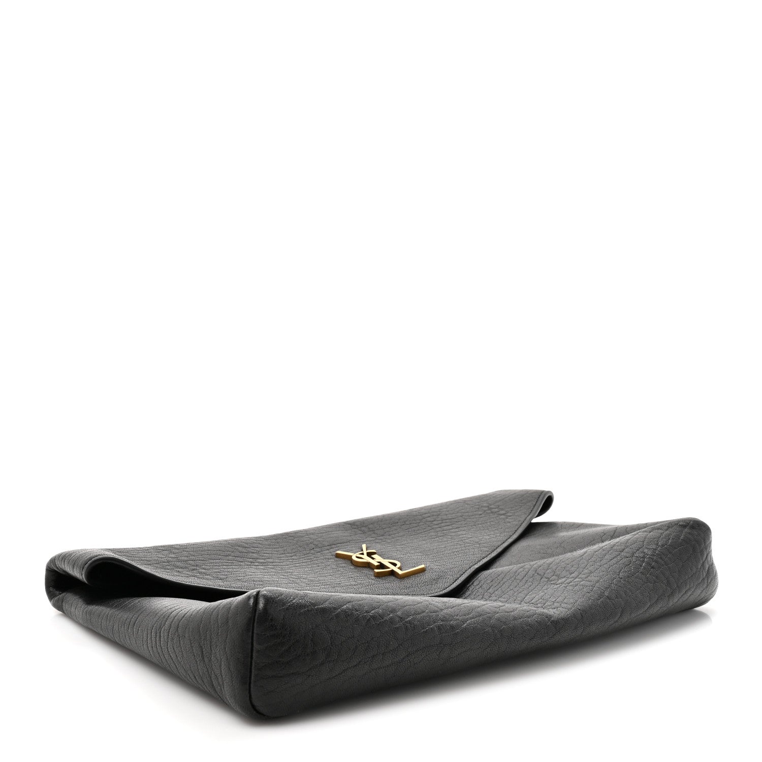 Saint Laurent Grained Lambskin Cassandre Envelope Pouch Black 4 of 7