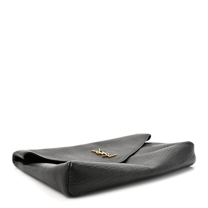 Saint Laurent Grained Lambskin Cassandre Envelope Pouch Black 4 of 7