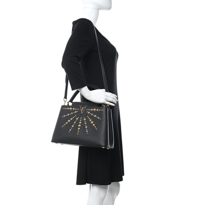 Louis Vuitton Taurillon Studded Sol Capucines PM Black 2 of 10