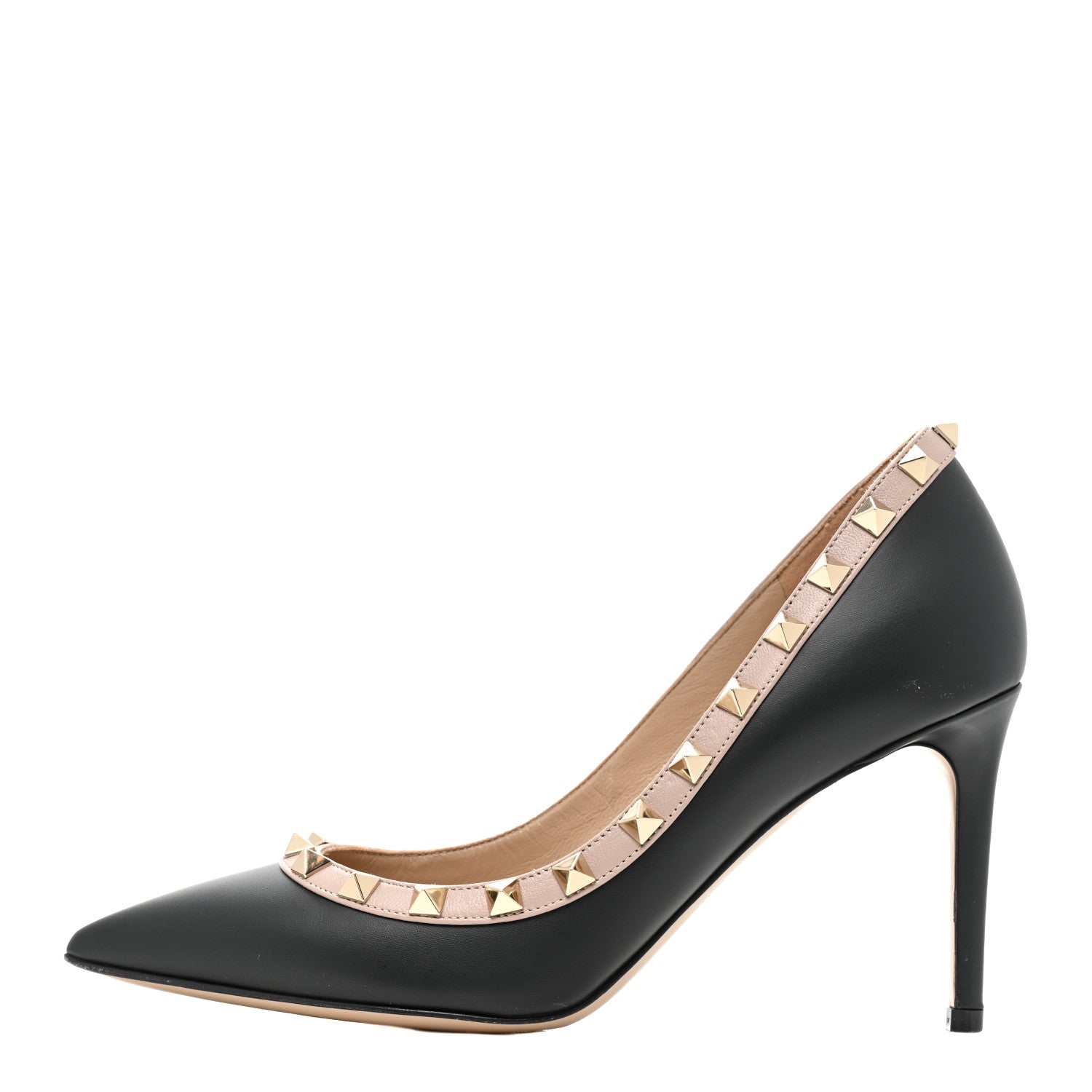 Valentino Garavani Calfskin Rockstud 85mm Pumps 36 Black Poudre 1 of 10