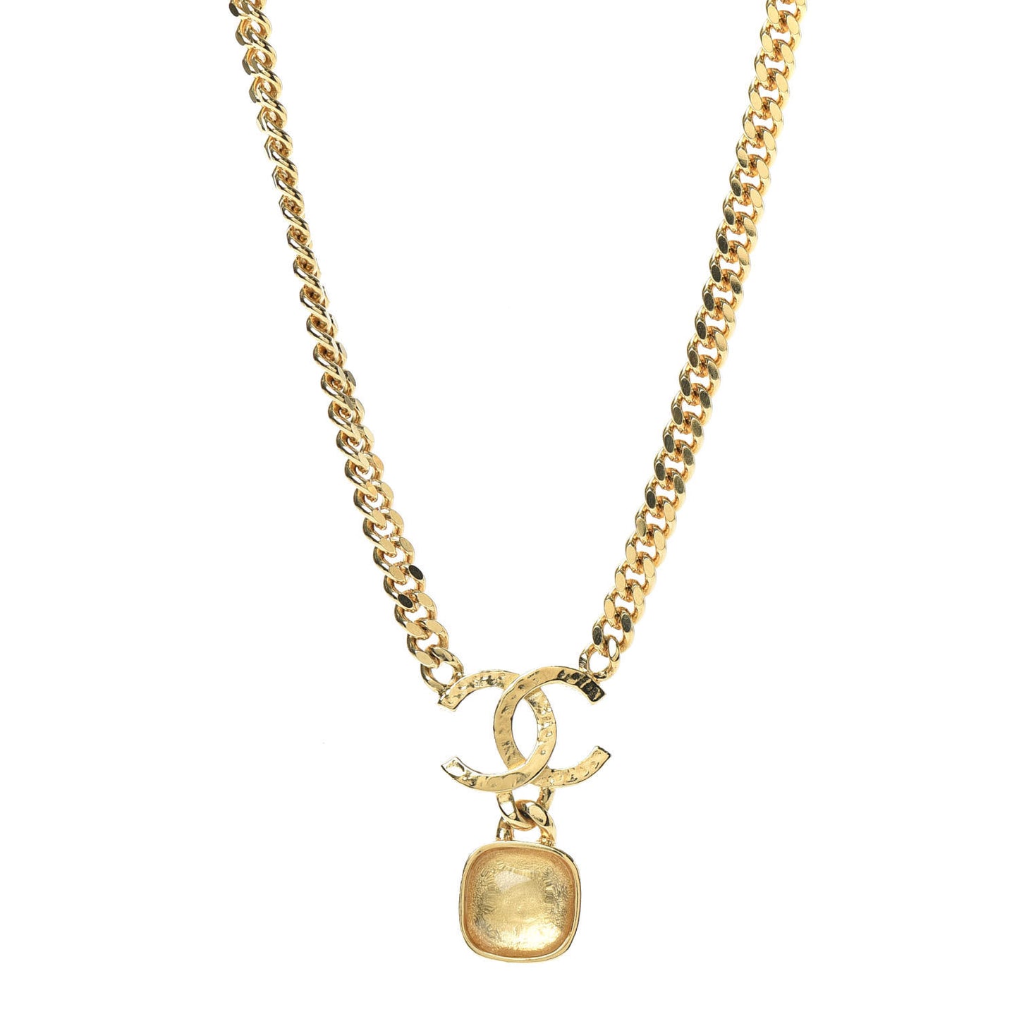 Metal Natural Stones CC Necklace Gold