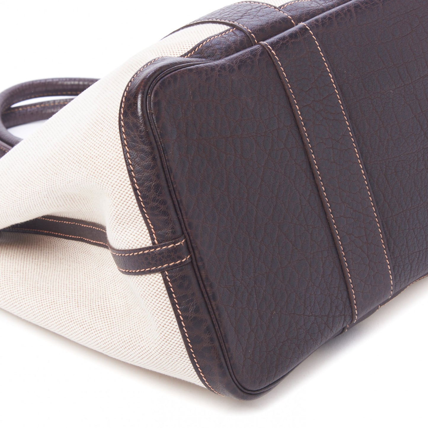 Toile Buffle Gala Garden Party Tote 36 MM Marron Fonce