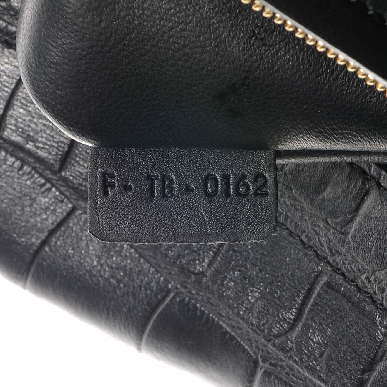 Celine Crocodile Embossed Small Trapeze Black 7 of 9