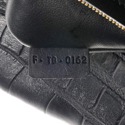Celine Crocodile Embossed Small Trapeze Black 7 of 9