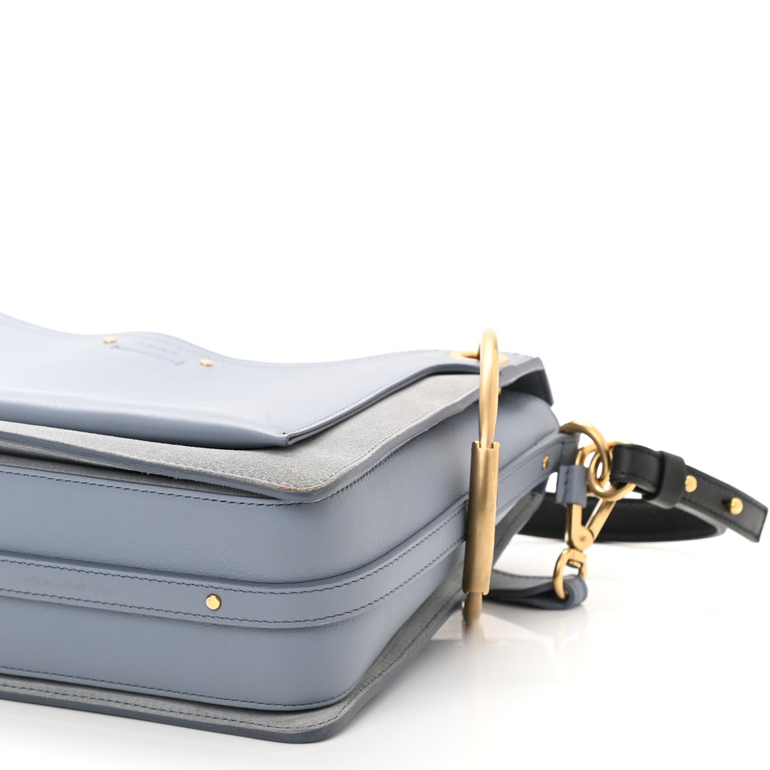 Chloe Calfskin Suede Small Roy Bag Washed Blue 9 of 9